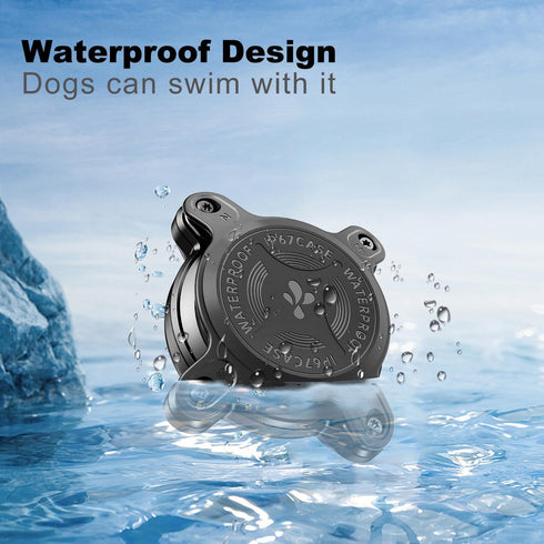 AirTag Dog Collar Holder, IPX8 Dog Collar Airtag Holder Waterproof, Anti-Lost Shock Resistant Hard TPU-Back Clip Airtag Holder for Dog Collar, Com...