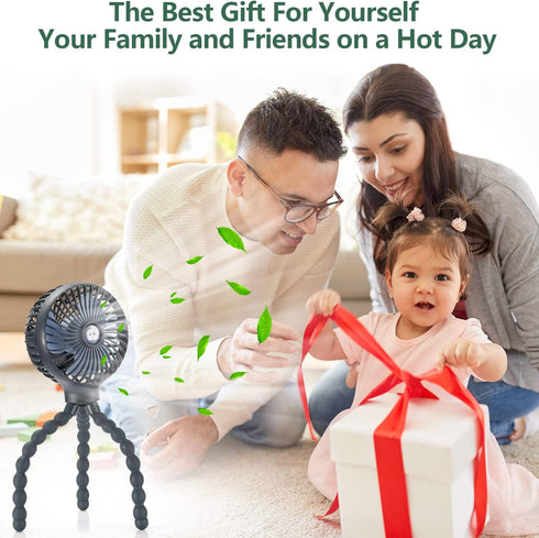 snawowo Mini Handheld Personal Portable Fan, Baby Stroller Fan, Car Seat USB or Battery Powered, with Flexible Tripod Clip on Student Bed Desk Bik...