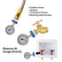 MEASUREMAN 2-1/2" Water Pressure Gauge Kit 6 Parts Kit, Lead-Free Brass, 2-1/2" dial, 0-200 Psi?Glycerin Filled,3/4" Hose Thread, Plus 5 Adapters...