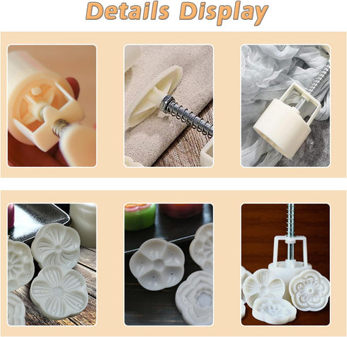 21 Pieces Bath Bomb Mold Kit, MaehSab 3 Pcs Round Bath Bombs Press with 18 Flower Pattern Stamps for Making DIY Bath Bombs Tools, Moon Cake Making...