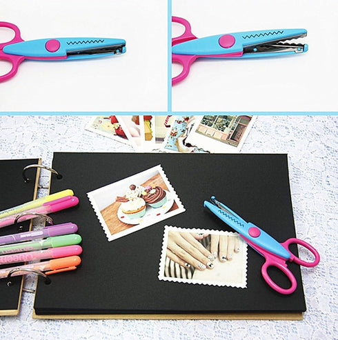 Lacework Wavy Paper Edger Scissors Pinking Shears Set for Handcraft Works(6pcs,Different Cutting Effects)...