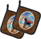 Caroline's Treasures 7051PTHD at Sunset Great Dane Harlequin and Black Pair of Pot Holders Kitchen Heat Resistant Pot Holders Sets Oven Hot Pads f...