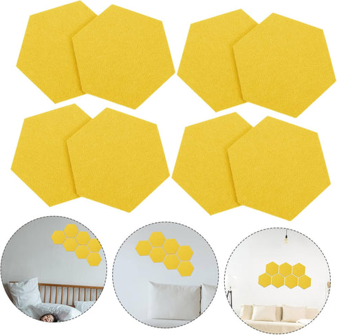 MAGICLULU 12 Pcs Felt Backdrop Wall Sticker Pin Board for Notice Boards for Home Felt Wall Tiles Black Cork Board Black Letter Board Bee Decor Sel...