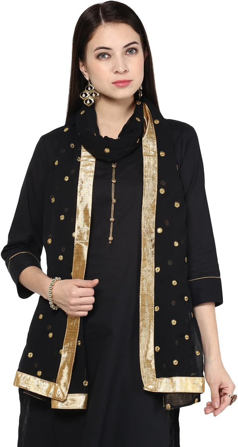 Woman's Embroidered Chiffon Dupatta Scarf Shawl Wrap Soft...