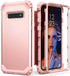 IDweel Galaxy S10 Case for Women Girls, 3 in 1 Shockproof Slim Hybrid Heavy Duty Protection, Hard PC Cover Soft Silicone Bumper Full Body Case, Ro...