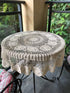 Damanni Beige Cotton Handmade Crochet Lace Tablecloth Doilies Table Overlay,Round,35 Inch...