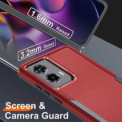 for Motorola Moto G Stylus 5G 2024 Case with Tempered Glass Screen Protector,Heavy Duty Rugged Shockproof Full Body Protective Cover,Red...
