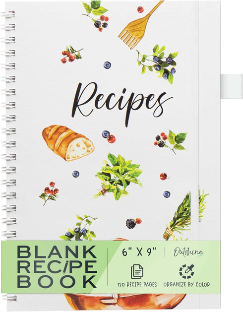OUTSHINE Blank Recipe Book to Write in Your Own Recipes 6x9 Fresh Greens, Recipe Book,Recipe Binder, Recipe Book Blank, Recipe Notebook, Cookbook ...