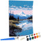 SKRYUIE Paint by Numbers Snowy Mountain for Adults, Acrylic Oil Painting by Numbers Kits Landscapes for Beginner with Paintbrushes Brushes Paintwo...