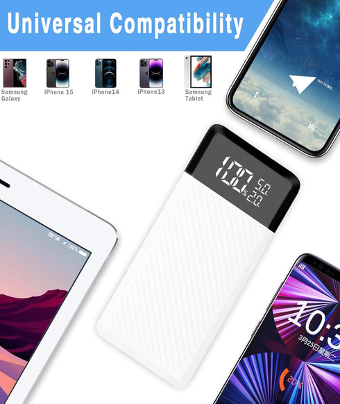 Portable Charger?10000mAh Power Bank with LED Digital Display?2 USB 1Type-C PD 37W 5V3A Qc3.0 Fast Charging Power Bank for Samsung Google Pixel LG...