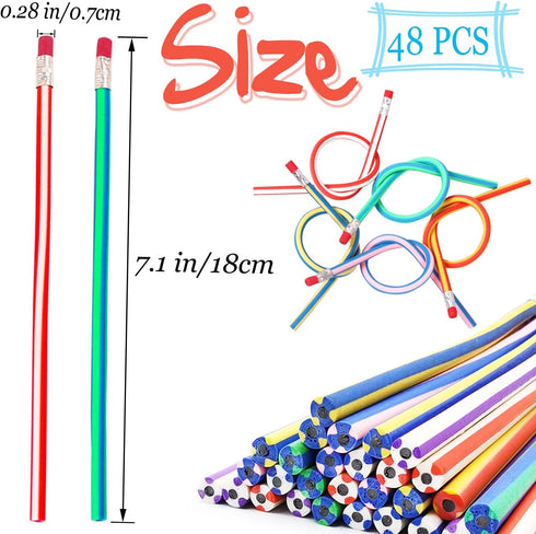 45 Pack Flexible Soft Pencil,7.1 Inch Magic Bend Pencils,Soft Novelty Pencil with Eraser for Kids Gift Students School Classroom Supplies...