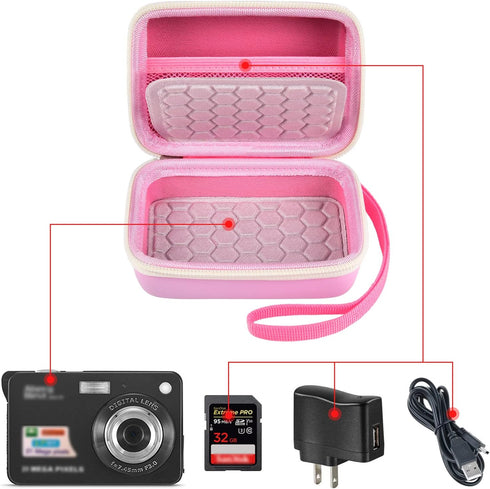 Carrying & Protective Case for Digital Camera, AbergBest 21 Mega Pixels 2.7" LCD Rechargeable HD/Kodak Pixpro/Canon PowerShot ELPH 180/190 / Sony ...