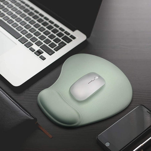JSD Gel Mouse Pad with Wrist Support Wrist Rests 10.00×9.25×1.3 inches (Green, 1 Pack)...