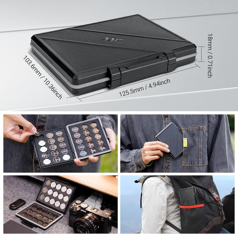 CR2032 Battery Case Holder Storage,Water-Resistant Anti-Shock, Coin Cell Battery Case for 30x CR2032 / CR2025 / CR2045 / CR2016, CR2032 Button Rou...