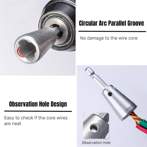 2PCS Wire Twister Tool for Drill, Electrical Wire Twister Wire Stripper for Drill, Drill Wire Twister of Connector With 1/4" Chuck, 6MM Drill Wire...