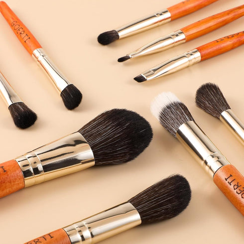 Travel Makeup Brush Set, Mini Makeup brushes with Storage Bag Foundation Powder Concealers Contour Blush Eye Shadows Makeup Brush Set 9pcs With Bo...