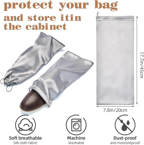 Shoe Dust Bags - 8 Pack Shoe Bags for Travel Satin Fabric with Drawstring Closure,Washable Breathable Cotton Fabric Cloth,for Travel Protecting an...