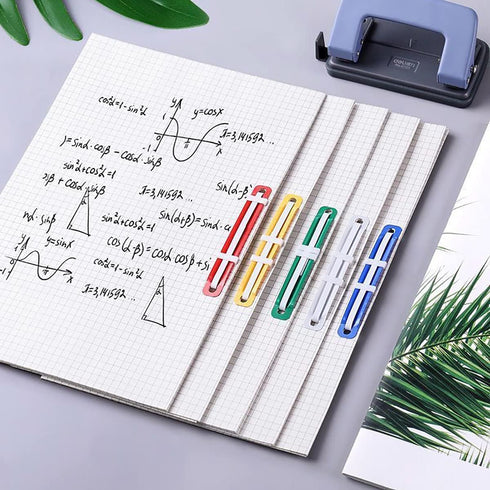 100 Pcs Plastic Paper Fasteners Colorful Plastic Document File Fastener 2-Hole Binder Clips Paper, Loose-Leaf Binding Clamp...