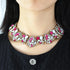 Retro Chunky Rhinestone Necklace Crystal Bib Necklace for Women Costume Jewelry for Bride Wedding Gemstone Choker Necklace...