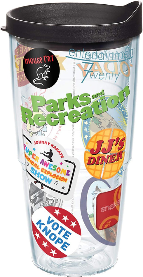 Tervis Parks and Recreation Mash Up Made in USA Double Walled Insulated Tumbler Travel Cup Keeps Drinks Cold & Hot, 24oz, Classic...