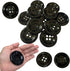 50 mm Large Button 4 Holes Black 15 Pcs for Crafts Making Clothes Sewing and DIY Projects, Scrapbook...