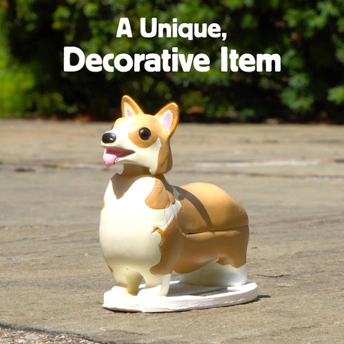 Kikkerland Solar Powered Corgi Dog Figurine: Fun Animal Decor for Home & Kitchen, Office Desk, Garden, Car – Great Novelty Toy Statue, Display She...