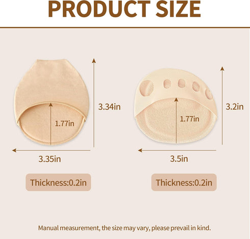 4 Pairs Metatarsal Pads Ball of Foot Cushions Honeycomb Fabric Forefoot Pads for Women High Heels Shoes Foot Pads Invisible Soft Toe Pads Reusable...