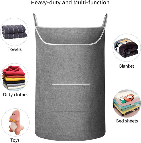 X-Large Hanging Laundry Hamper Bag, Door Hanging Hamper with Front Pocket Dirty Clothes Hanging Laundry Bag Large Size 35X22 inch Door Laundry Bas...