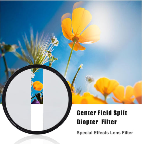 77mm Center Field Split Diopter Effect Filter, Special Effect Filter for Camera Lens...
