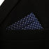 S&W SHLAX&WING Men Tie Necktie Dark Blue Navy Dot Extra Long Matching Pocket Square...