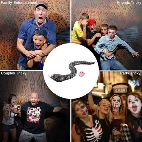 Remote Control Snake Toy, Realistic RC Snake Toy USB Rechargeable Robot Rattlesnake Model 16" Long Animal Prank Toy for Kids and Adults Christmas ...