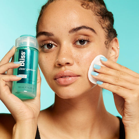 Bliss Clear Genius Clarifying Toner + Serum - 4.3 Fl Oz - Purifies Pores, Tones, Calms & Clears Skin - Salicylic Acid, Niacinamide & Witch Hazel -...