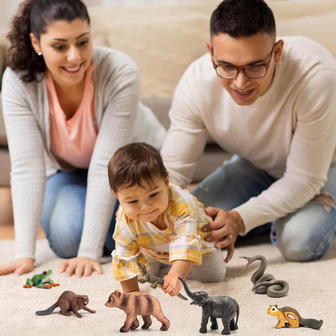 20Pcs Forest Animal Figurines, Miniature Plastic Woodland Animal Figure Toy Set for Kids Toddler Boy Girl Age 3-5 3 4 5 Party Supplies Cake Topper...