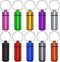 Small Portable Pill Case with Keychain(10 Pack), Urekt Waterproof Aluminum Pill Organizer Metal Mini Box Pocket Drug Storage Container for Outdoor...