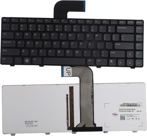 Keyboard Replacement with (Backlit and Frame) Compatible with Dell Inspiron 14R N4110 N4120 M4110 N4050 N5040 N5050 M5040 M5050, VOSTRO 1440 1445 ...