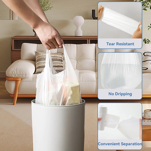 4 Gallon Trash Bags with Handles, Pack of 26, Unscented Garbage Bags, Size 45 * 55cm, 4.15g/pcs, 1Mil Thickness, Unscented, Black...