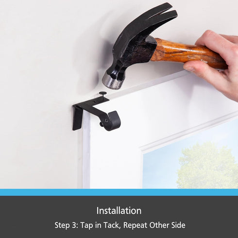 Kenney Fast Fit 5/8" No Measure Curtain Rod Brackets, Matte Black...