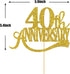 Gold Glitter 40th Anniversary Cake Topper - for Happy 40th Wedding Anniversary / 40th Birthday Party/Cheers to 40 Years Party Decorations...