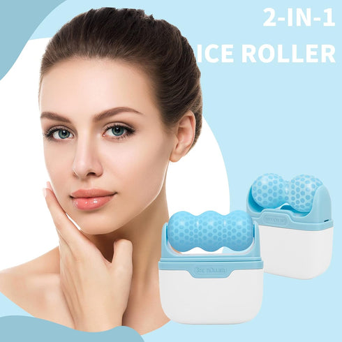 Ice Roller for Face for Eye Puffiness Upgraded Ice Face Roller Cold Facial Ice Roller Massager Skin Care Tool (Blue)...