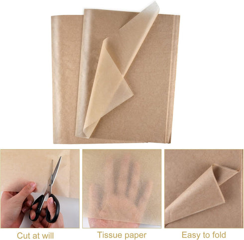 TUPARKA 100 Sheets Kraft Tissue Paper 14 inch x 20 inch Gift Wrap Paper Bulk Brown Wrapping Paper for Birthday Party Holiday Wedding Crafts Decor...