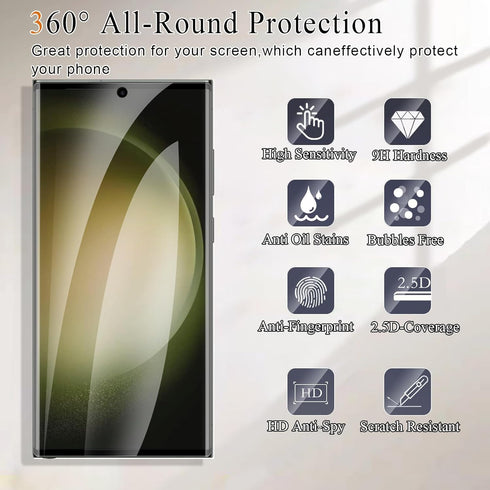 ?3-PACK? Designed for Samsung Galaxy S23 Ultra Screen Protector Case Friendly, 3D Curved,Screen Protector Galaxy S23 Ultra Tempered Glass cell Pho...
