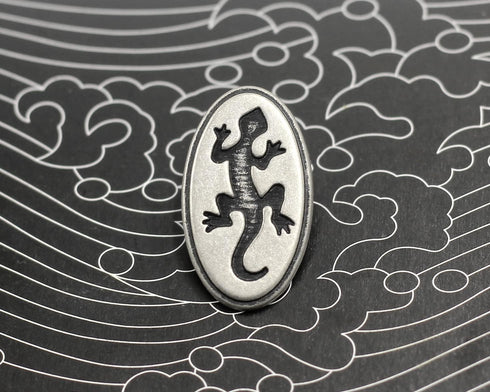 Bezelry 12 Pieces Gecko Lizard Pattern Oval Metal Shank Buttons. 25mm (1 inch) (Antique Silver)...