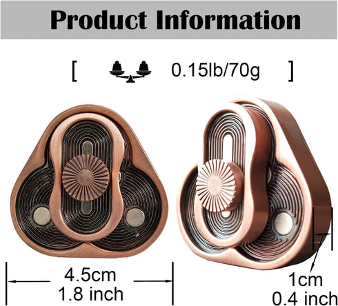 Metal Fidget Slider,Triangle Rotation Metal Fidget Toys, Clover Shape EDC Adult Toys ,Fidget Toys Adults for Stress and Anxiety Relief?ADHD Fidget...