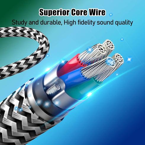 Replacement for Astro A40 Cord, A10 Headset Cable Braided Wire, 6.5 Feet/2.0 M Volume Control Cable Compatible with Astro A40TR/A40/A10 Gaming Hea...