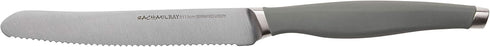 Rachael Ray Cutlery Japanese Stainless Steel Knives Set with Sheaths, 6-Inch Utility Knife and 5-Inch Serrated Utility Knife, Gray...