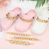 Jexine 6 Pieces Gold Shoe Chain Crystal Bling Shoe Charms DIY Chains Shiny Twist Clog Sandals Charm Chains Shoe Decoration Charms Accessories for ...