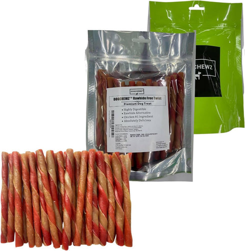 DOGCHEWZ™ Rawhide Free Twist Dog Chew Treats 5" (36 Ct/Bag) - Chicken Flavor - Gluten Free...