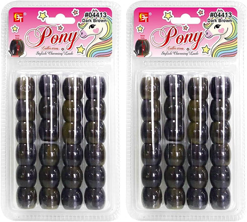 48 Pcs Beads Jewelry Making Kit DIY Hair Braiding Bracelet Ornaments Crafts Swirl Black Tone Jumbo Round Pony (Dark Brown)...