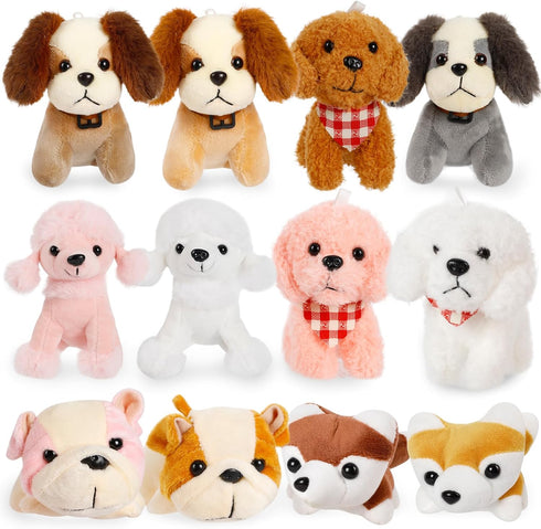 12 Pack Dog Stuffed Animals, 4.8 Inch Small Stuffed Animals Bulk, Assorted Puppy Stuffed Animals, Stocking Stuffers...