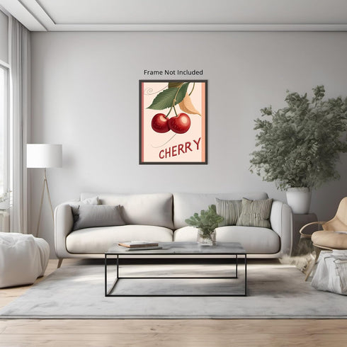 Posterizer 1 pcs-playful graphic Cherry poster-Retro style design 1-Kitchen & Bar Art- Art for Cafe, Restaurant, Coffee Bar - unframed wall art...